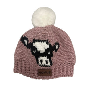 Hand Knit Cow Beanie